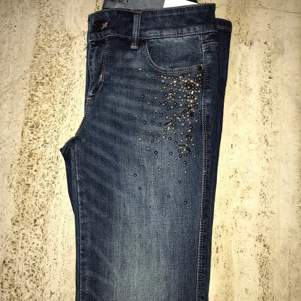 White House Black Market Blue Embellished Jeans - Picture 10 of 16